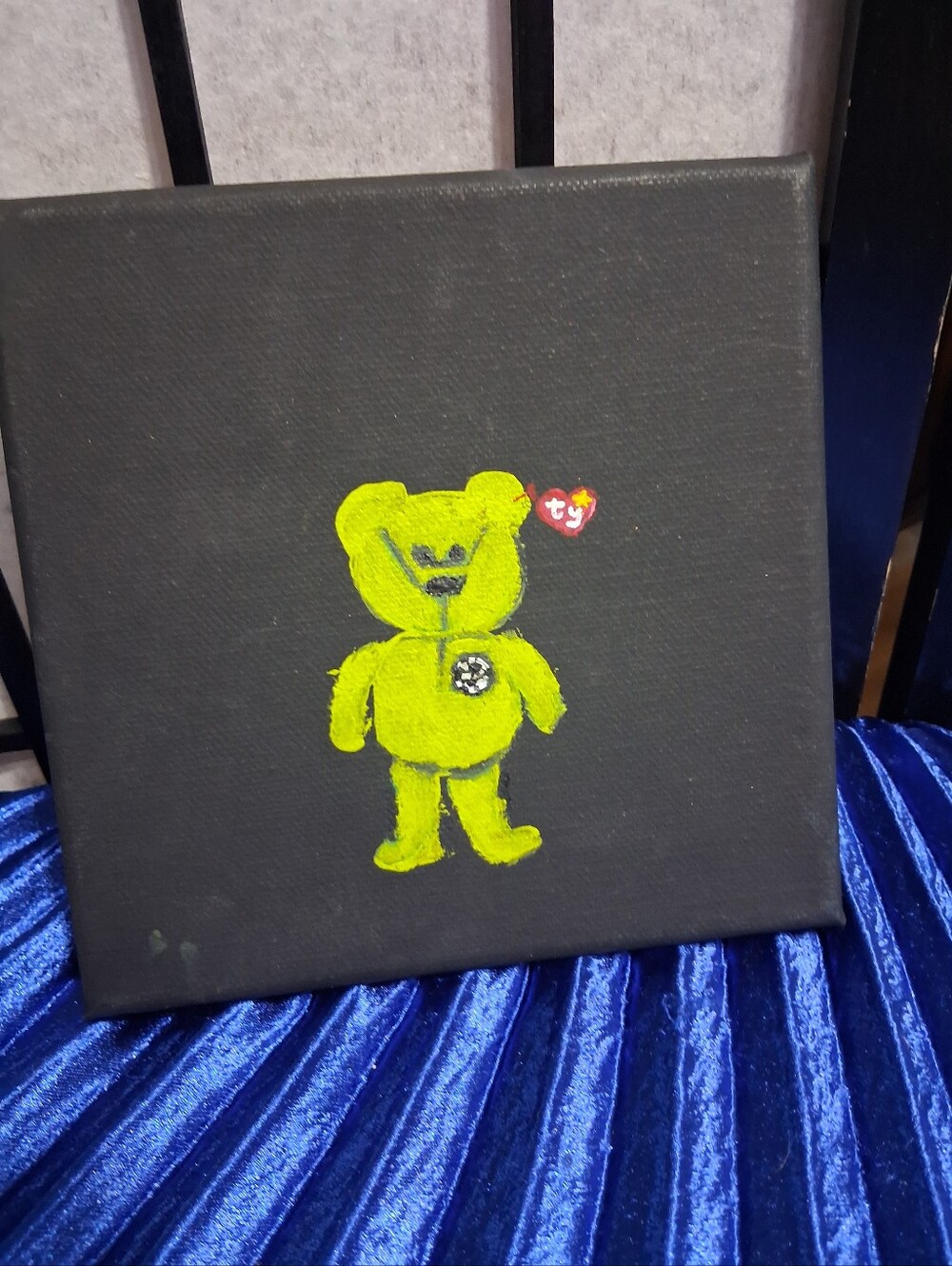 Yellow Bear Canvas Art with Ty Tag